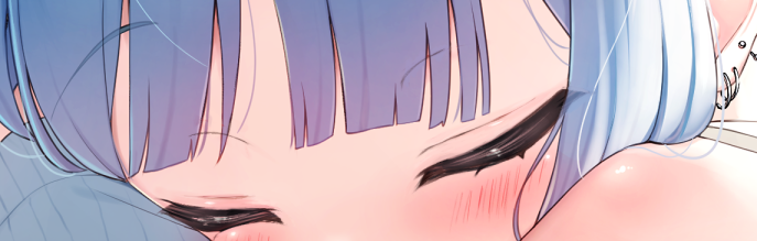 1girl closed eyes solo close-up bangs blush blue hair  illustration images