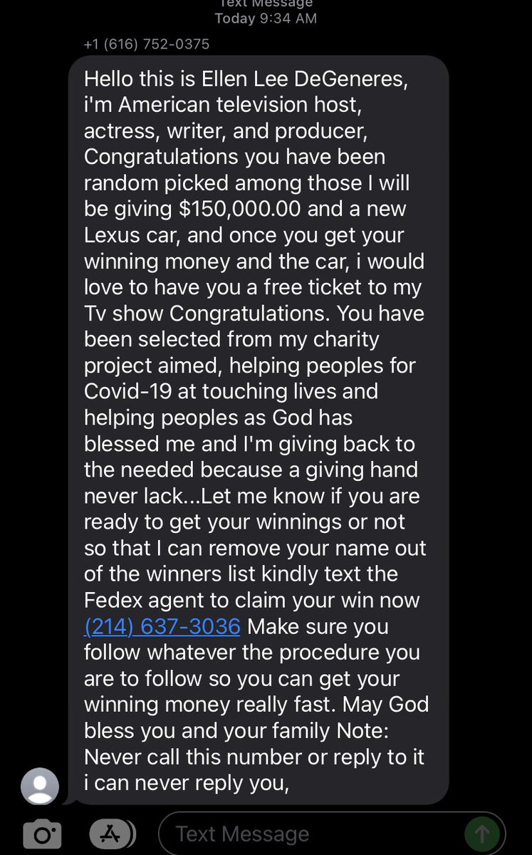 cmacattack_23's tweet photo. @TheEllenShow  thanks for the 150,000 dollars and a new Lexus Ellen, that’s very generous of you!! The rest of you losers can suck it! https://t.co/Y1Gw9Se5gd