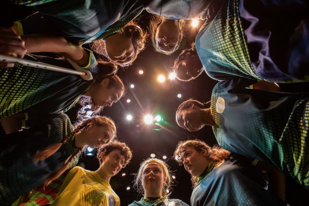 "A play that takes us into the world of teenage girls on the move, both physically and emotionally, as they stretch and jog, converse and interrupt each other, about teen things and about the world and their place in it." - <a href="/lizonstage/">Liz Nicholls</a>, 12thnight bit.ly/3COHFhY