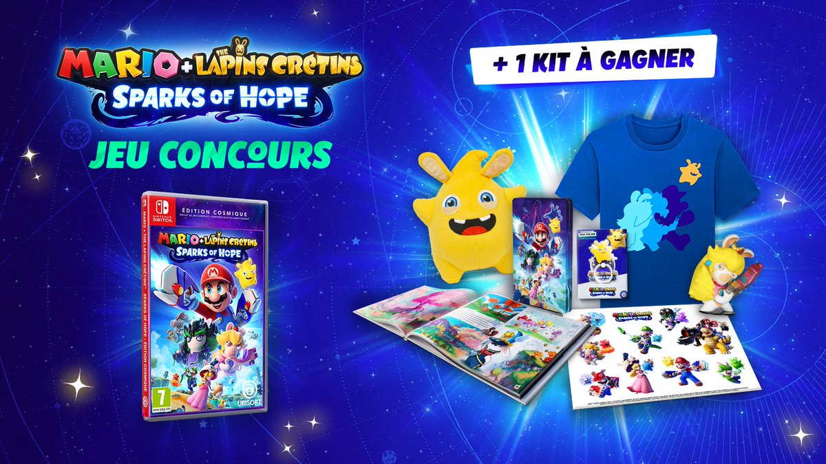 LapinsCretins's tweet photo. Pour la sortie du jeu Mario + The Lapins Crétins Sparks of Hope, tentez de remporter un jeu et un kit de goodies !  🎁

Pour participer : 
✅ Abonne-toi au compte @LapinsCretins
🔄 RT ce tweet avec le #MarioLapins en citation

TAS le 25/10. Bonne chance 😊 https://t.co/ud7jYRqH1J