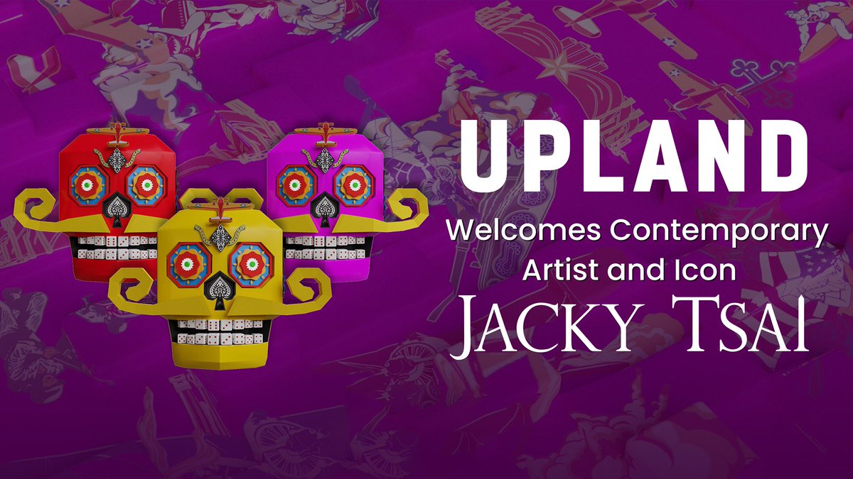 UplandMe's tweet photo. We have a skull and bone-chilling announcement! ☠️ Not only is @Jackytsai adding style to the with iconic skull art, but players can also own Block Explorers, Legits, and Structure Ornaments from this world-famous contemporary artist. https://t.co/N7bAK0N0RX