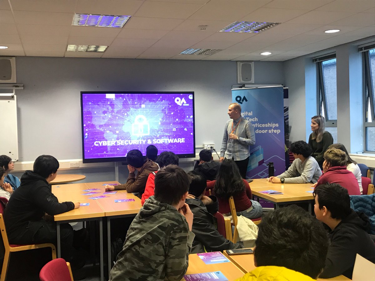 EDTScotland's tweet photo. Exploring the variety of pathways into STEM with @eilidhc52 from @skillsdevscot, and tech apprenticeships with @QaScotland! Students spoke with Hannah a tech apprentice, and learned the benefits of doing an apprenticeship #RoutesIntoSTEM #IndustrialCadets https://t.co/8DFjQoNHCU