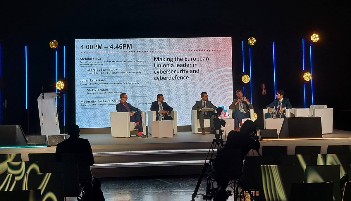 'At #ENISA we look into current threats and use foresight to identify future threats and simulate different scenarios. #EnisaTL2022 is coming soon.' #ENISA ED @Le_Passar joined the discussion today on 'Making the EU a leader in cybersecurity & cyberdefence' at #CSWL2022!
