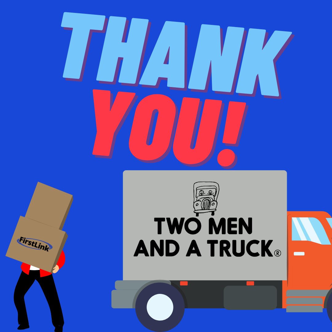my_firstlink's tweet photo. WOW! Without breaking a sweat, @TwoMenAndATruck carried everything out of the old FirstLink office and set us up again at our new location! 💪 Our staff have spent the last week packing away their workspaces, but we needed help when it came to the heavy lifting. 📦 https://t.co/17LTXBO1GV