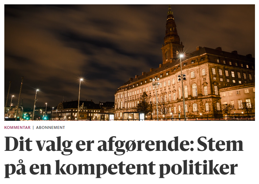 Hørt!! 
"Kig derfor ekstra godt på de folketingskandidater, der har forsørget sig selv i erhvervslivet (...) Hvor man tjener penge og derved er med til at betale til det offentlige forbrug – og altså ikke bare sidder og deler andre folks penge ud."
berlingske.dk/kommentar/dit-… 
#dkpol