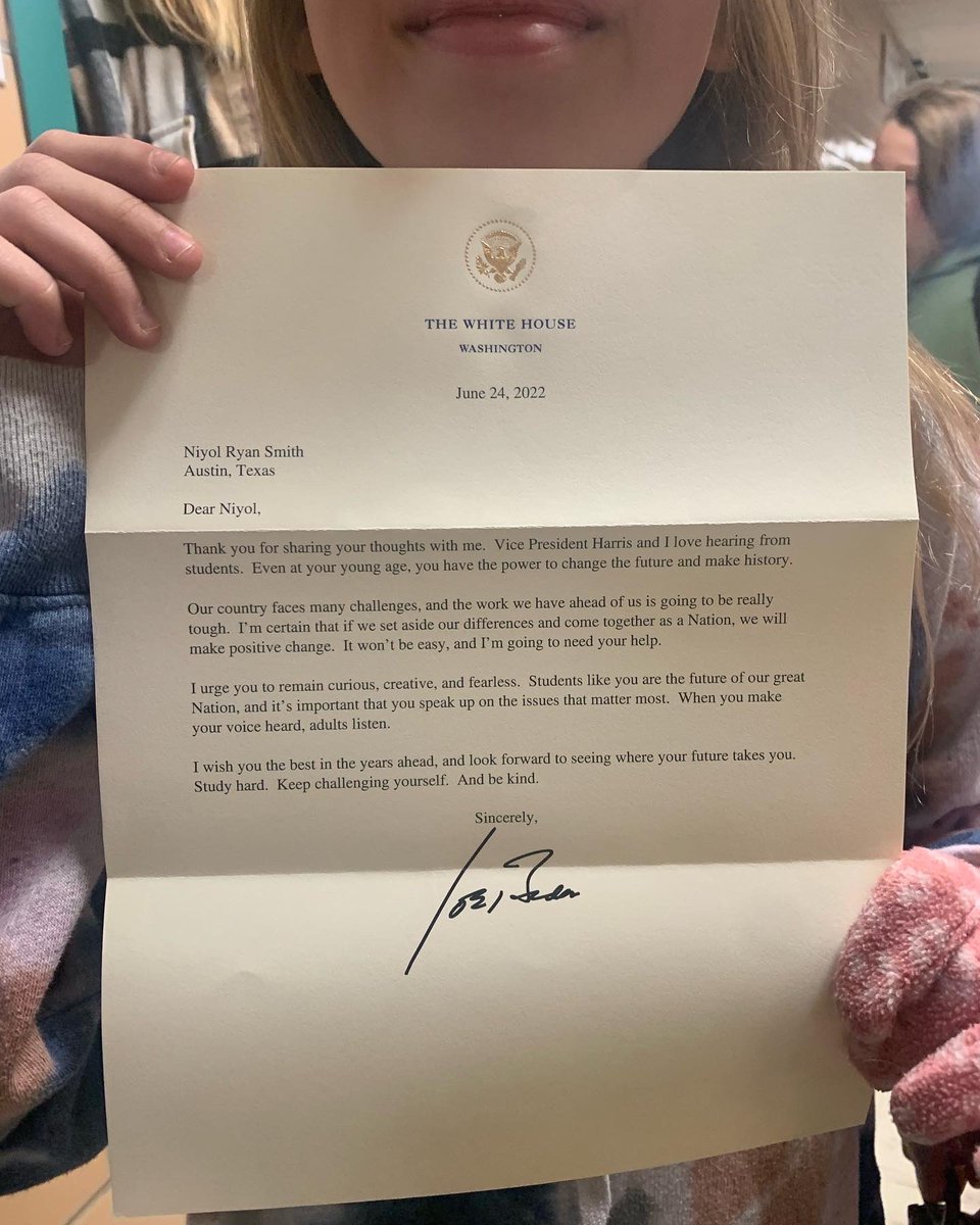 These two former Fairbrother People finally received a letter back from President Biden! The power of writing lives on! Can’t wait to do this with my crew soon!  🇺🇸 <a href="/JoeBiden/">Joe Biden</a> <a href="/POTUS/">President Donald J. Trump</a>