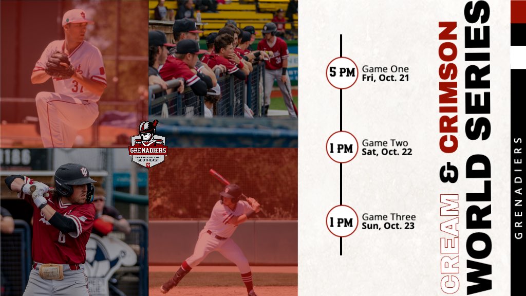 Join us this weekend for the Cream and Crimson World Series as we cap off the fall season! 💂🏻‍♀️⚾️