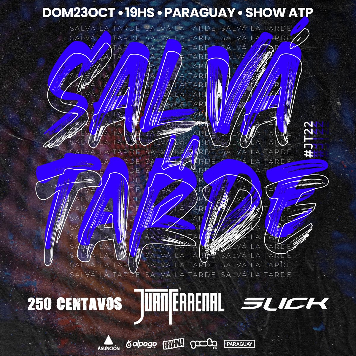 Salva la Tarde!
Domingo 23 oct / 19 hs
Show ATP 
<a href="/juanterrenal/">juan terrenal</a> en vivo