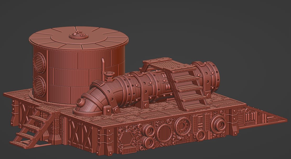 New modular riser piece almost finished. #3Dprinting #wargaming #necromunda #terrain #warhammer40k #killteam #stargrave #starwarslegion #tabletopgaming #scifi