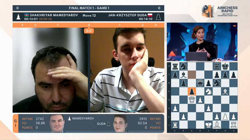 satrancokulu's tweet photo. Mamedyarov - Duda finali başladı. #aimchess https://t.co/Ki7f04HqZr https://t.co/HPNk8cJrNf