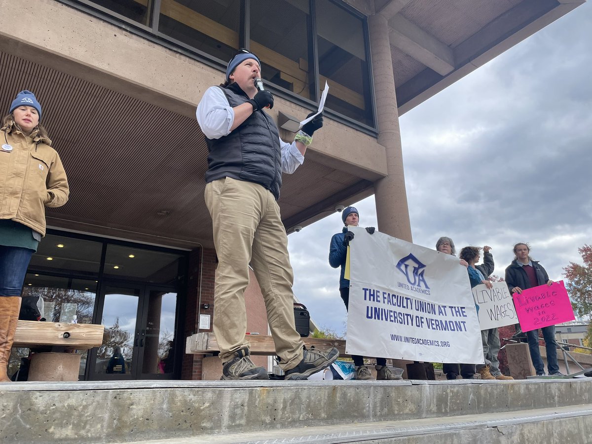 “My full-time colleagues and I are doing the exact same work as PT faculty, but why is UVM administration refusing to extend the same rights to them and treating them in a shameful and disrespectful manner?” #vtpoli <a href="/UAunion/">United Academics UVM</a>