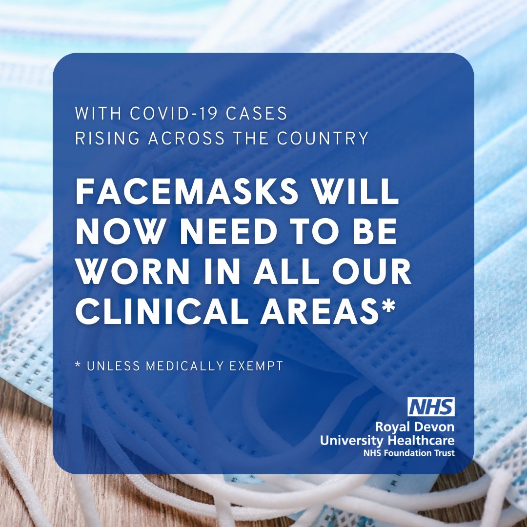 In light of the rising number of COVID-19 cases across the country, to help us keep our patients, staff and visitors safe, all visitors and patients must wear a facemask in areas where clinical care is provided. Please see our website for more details: bit.ly/3scIa0j