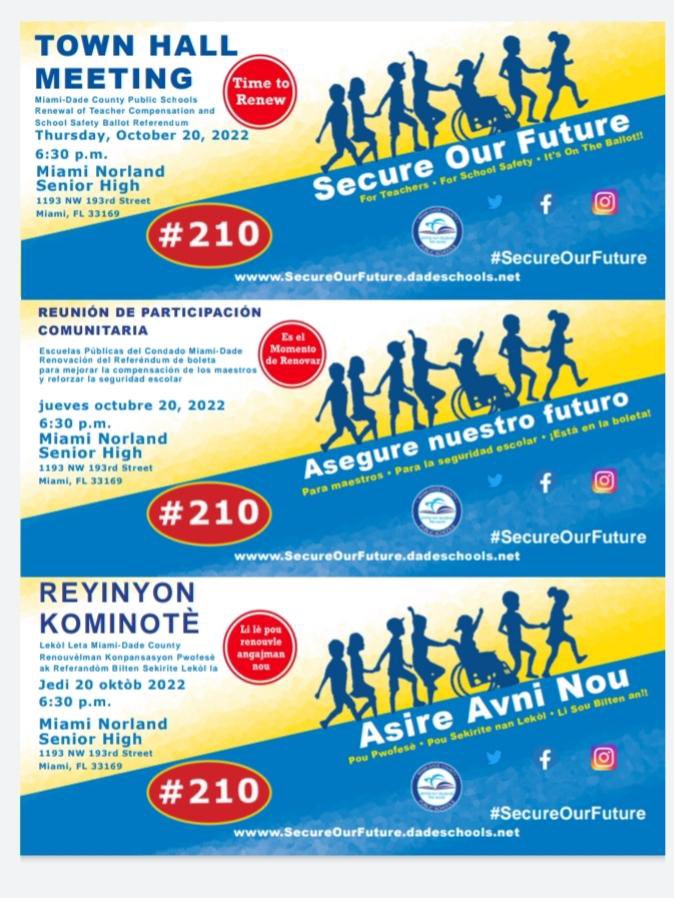 NorlandMiddle's tweet photo. Huskies, Please join us Thursday, October 20th, 2022 at 6:30pm for the upcoming Town Hall Meeting! #secureourfuture #timetorenew @MDCPSNorth @suptdotres https://t.co/dM2i838uzr