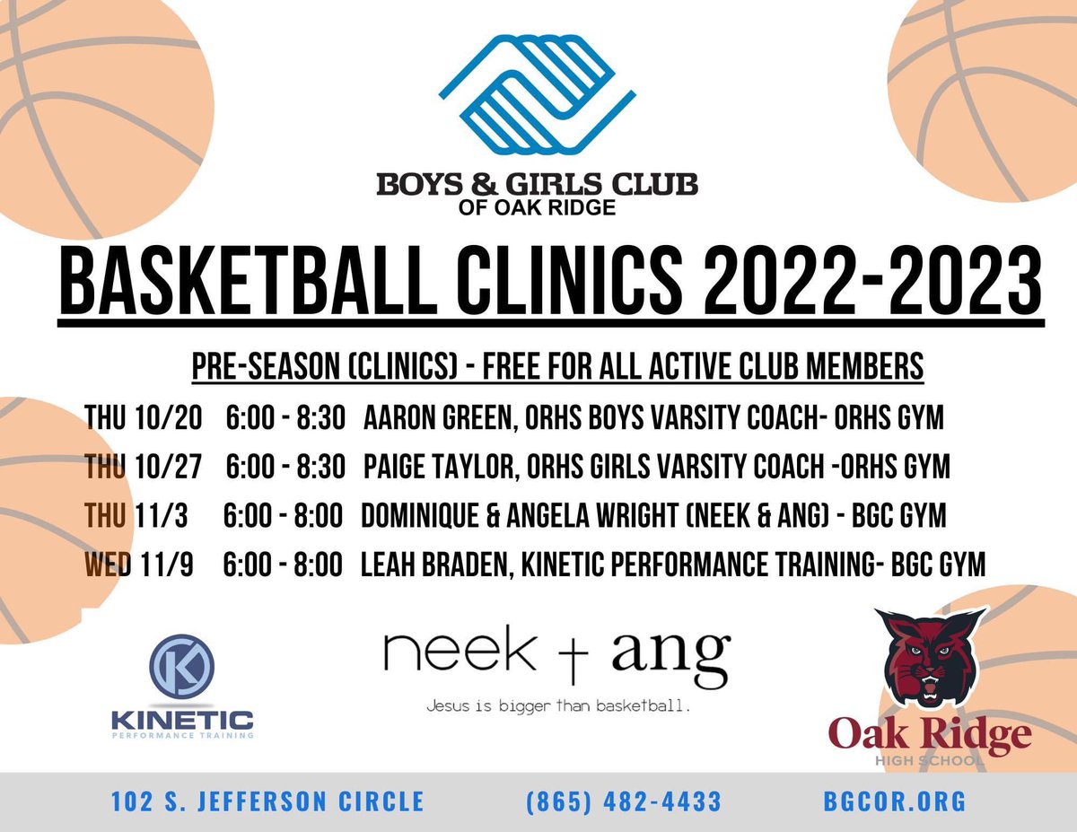 1st 🏀 clinic of the fall is here!

It’s FREE to club members &amp; you can get your child signed up for this year’s basketball league at each clinic.

Develop skills and learn the game with the help of ORHS Varsity Coach Aaron Green!

Come out to the Wildcat Arena tonight!