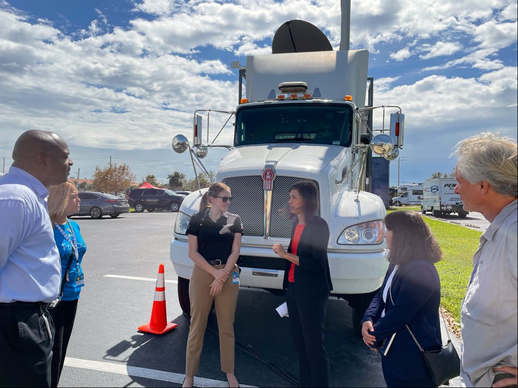 JRosenworcelFCC's tweet photo. Supporting resilient infrastructure has never been more important. What stays with you after visiting Florida and Puerto Rico, areas hit hard by #Ian and #Fiona, is that work to restore communications is underway and the resilience of those in affected communities is inspiring. https://t.co/wAAVLA7wUF