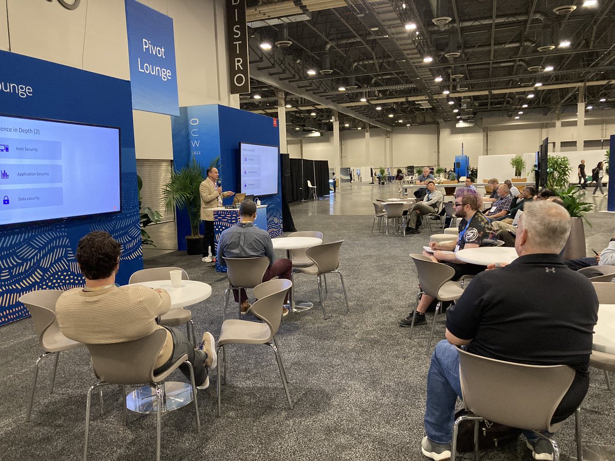 Good early morning Day 3 turnout to see <a href="/PureStorage/">Pure Storage</a> #Oracle Ace Director <a href="/RonEkins/">Ron Ekins</a> educating on data security best practices and automation for Oracle DB at #oraclecloudworld