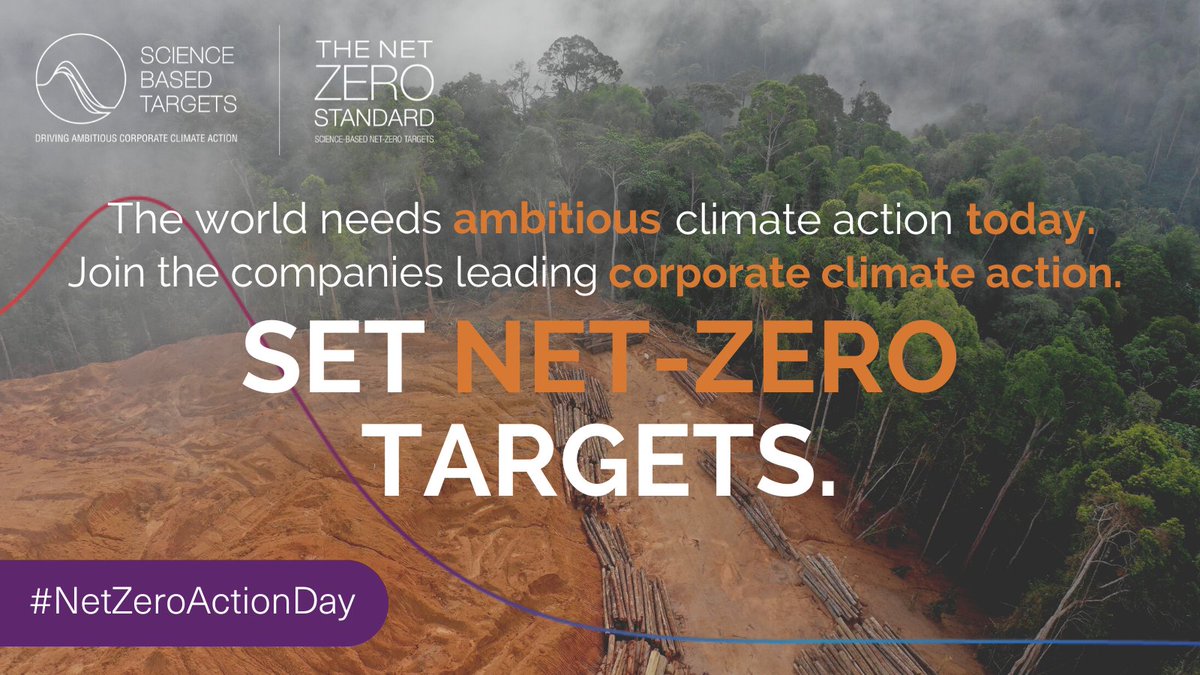 Today, @sciencetargets is leading #NetZeroActionDay - a global call for stronger #ClimateAction in the lead up to #COP27 and the #G20. There is no time to lose. Companies must decarbonize and set #NetZero targets: fal.cn/3sUkV