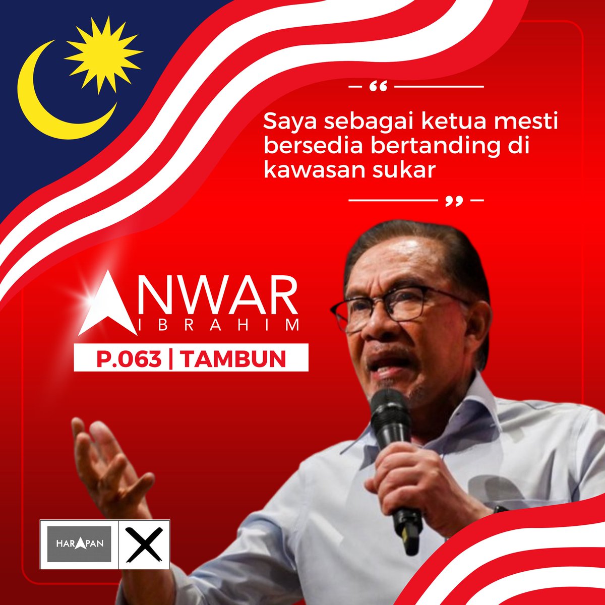 BobKhairool__My's tweet photo. Ini baru jantan. Bukan pilih kawasan mudah menang macam orang tu… inilah @anwaribrahim calon Perdana Menteri dari @pakatanharapan_ https://t.co/4QDuEbPjxk
