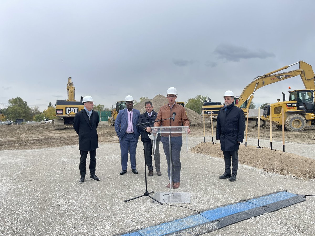 MonteMcNaughton's tweet photo. 🚧 Putting our hard hats on and getting shovels in the ground with @teknion this morning! 

Their new state-of-the-art facility will create 280 well-paying jobs in manufacturing and construction in the GTA. 🚧 https://t.co/xFMoAFMixY