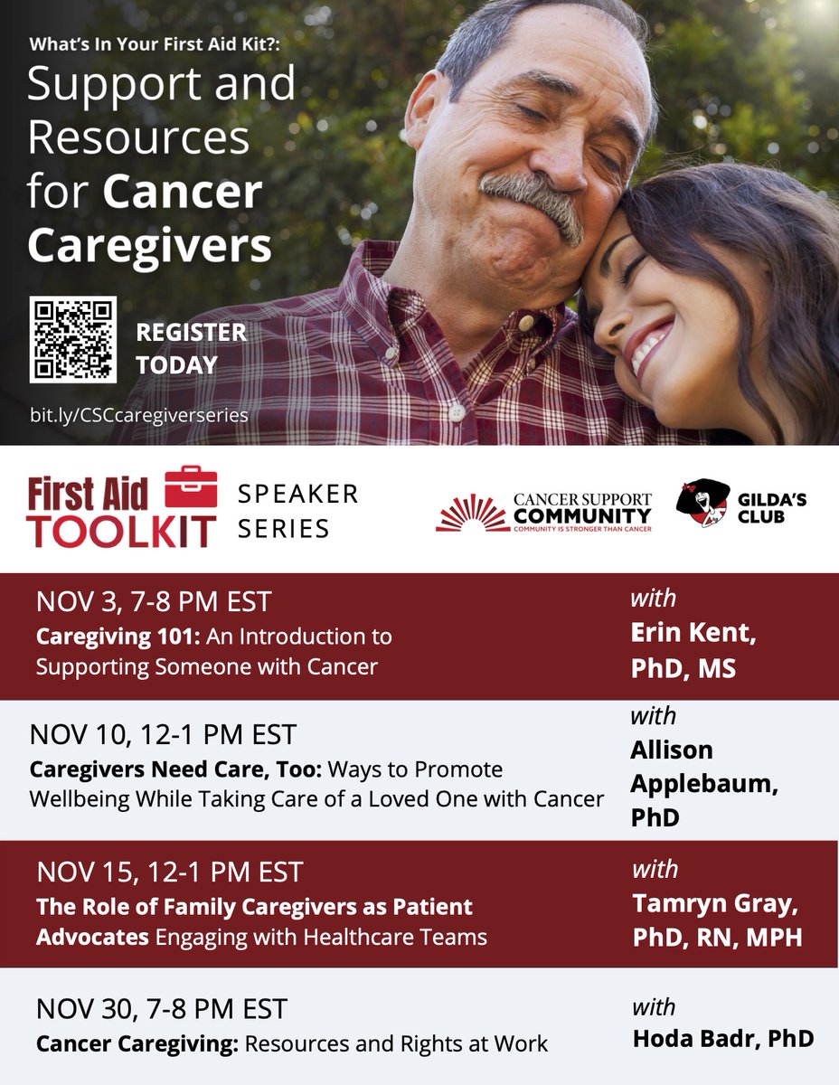 PPServices_CSC's tweet image. Learn more about caregiver resources by attending @CancerSupportHQ Caregiver series!
