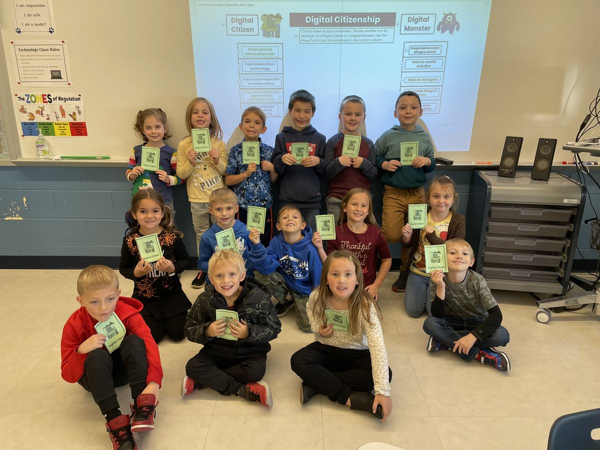 Check out the sweet and amazing digital citizens in <a href="/Nagles_Class/">Mrs. Nagle 1st Grade</a>! 😊 Students did an awesome job sharing ways they can be good digital citizens and avoid being digital monsters! 💻🚫👾 #DigCitWeek
