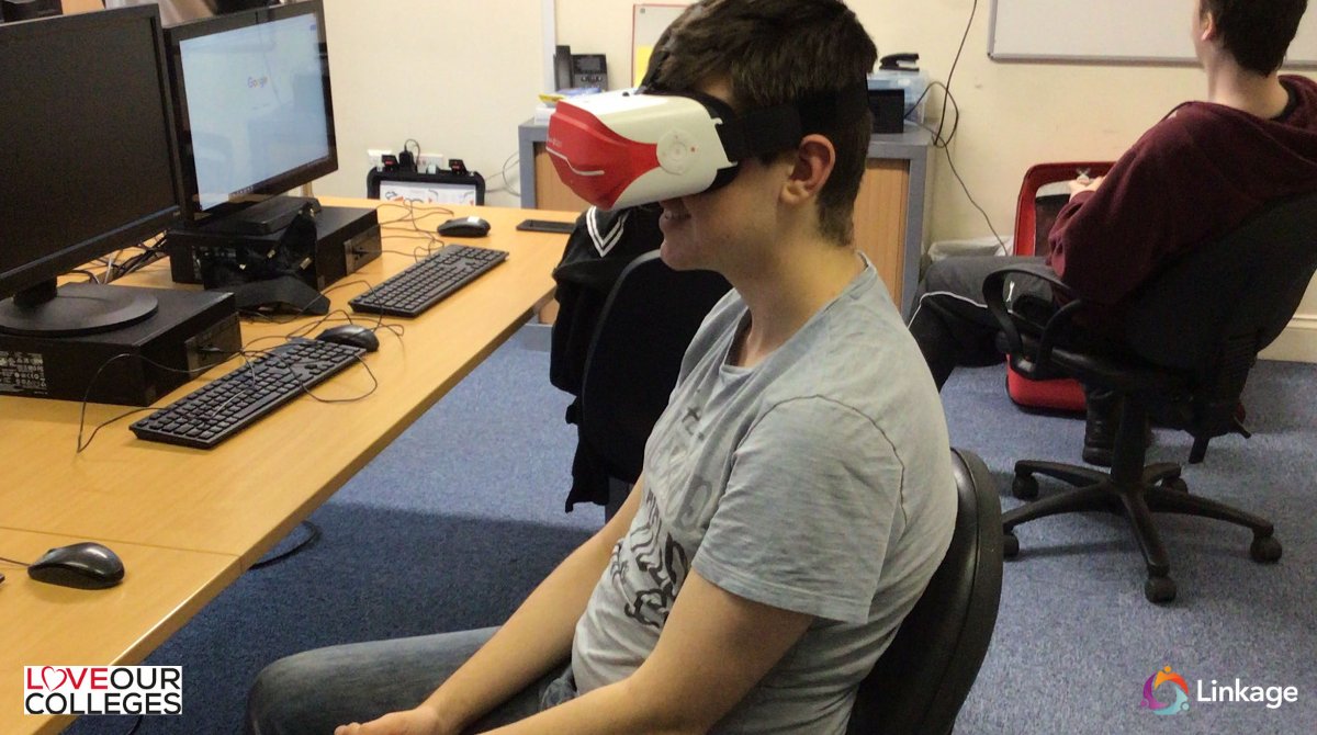 LinkageCT's tweet photo. Media and ICT learners at Linkage College have been having a go on our new VR headsets. They also used the #NintendoSwitches for some competition and team building.
Skills developed:
✅ICT ✅teamwork ✅communication
#doingthingsdifferently #LoveOurColleges #CollegesWeek https://t.co/fDRmz2KTnN