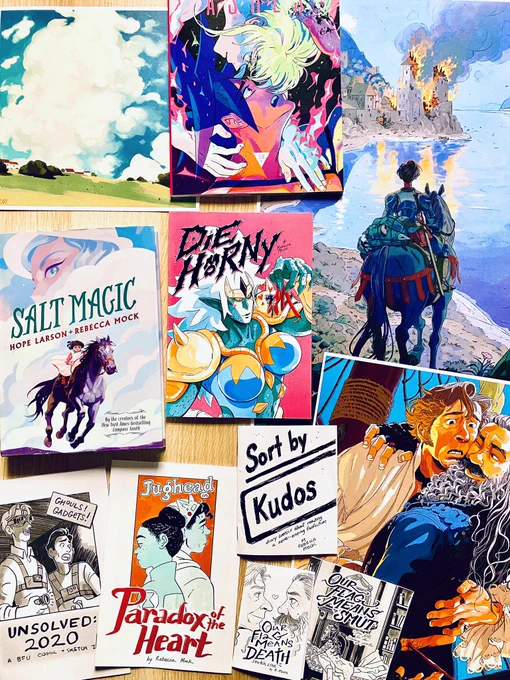 I'll be at MICE this weekend with a bunch of stuff! Salt Magic, Die Horny, large prints, a bunch of zines and fanzines!! This could be your "MICE haul" photo! Table 43!!! @MassMICE 