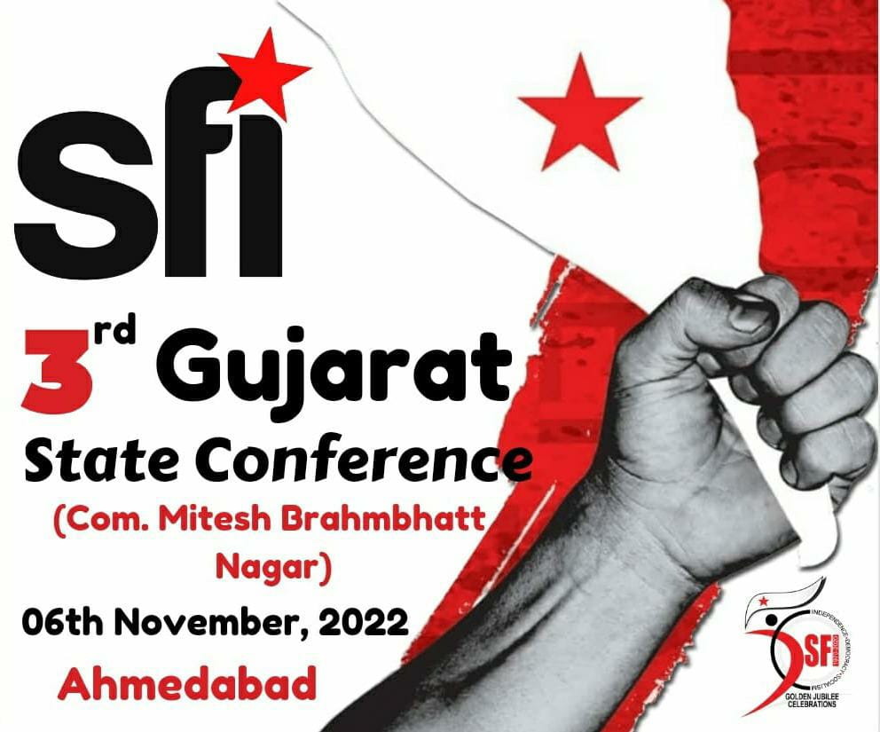 sfigujarat's tweet photo. Thus we are going towards our Third State Conference after 33 long years✊🏿❤️✊🏿 Thus SFI will continue its struggle with more heavier strength to combat the anti-student policy of the Ruling Regime, Students' Unity Long Live!!!
#EducateAll
#EmployAll
#UniteAll 
Down with Fascism!! https://t.co/3qPc4HuN3h