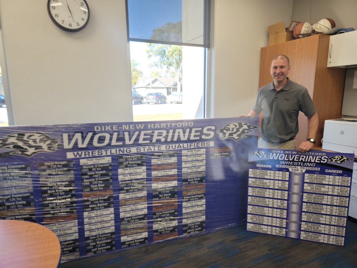 Sport_Boardz's tweet photo. Wrestling State Qualifier Board and Record Board delivered to Dike-New Hartford High School in Iowa. @tnorton5254 @DNH_AD #rollblue
#sportboardzdelivery #highschoolsports #highschool #iowa #recognizegreatness #schoolrecords #schoolhistory #recordboards #wrestling #statequalifier https://t.co/PUVS9ezvEG