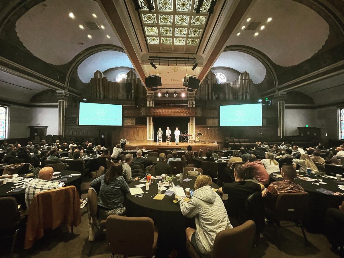 ZachWLambert's tweet photo. I spent last week with 150 other self-described "Post Evangelical" pastors, leaders and artists.

We ate and drank, laughed and cried, sang and shared communion, and had too many wonderful conversations to count. We shared what it's been like to be kicked out of… https://t.co/Rfok0AWu5t