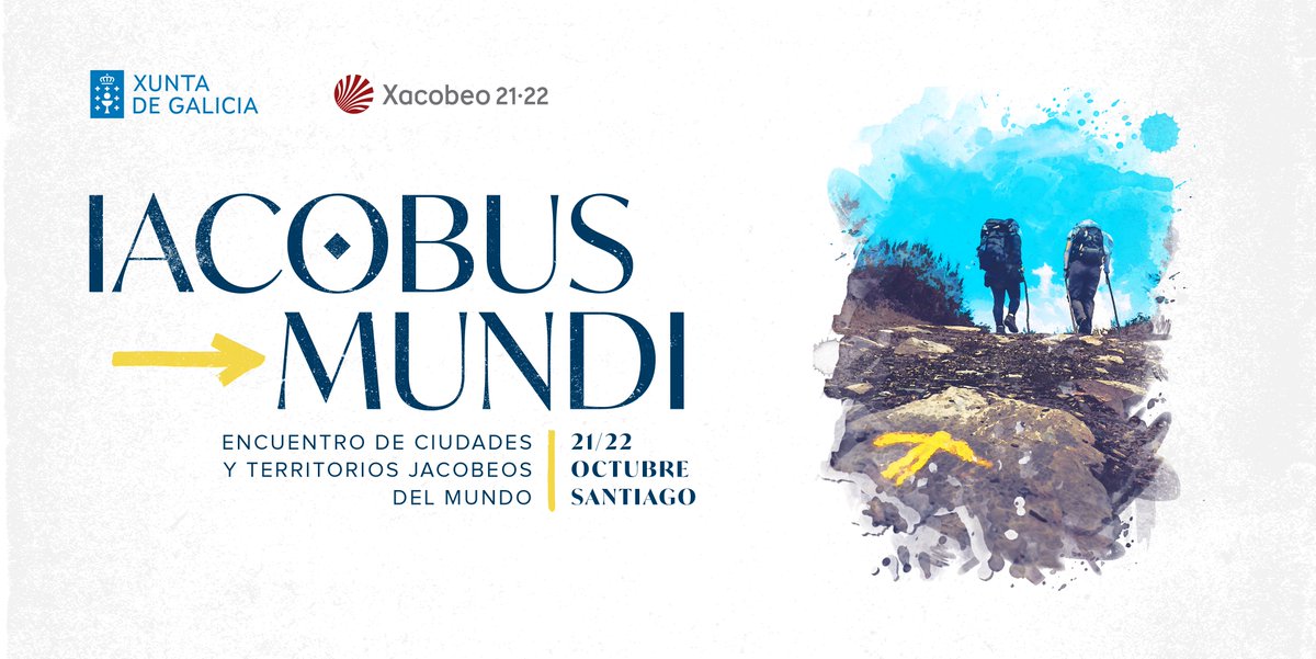 camino_xacobeo's tweet photo. ¡Mañana comienza #IacobusMundi en #SantiagoDeCompostela!
Si te interesa todo lo relacionado con el #Camino y las #peregrinaciones no te lo puedes perder. Consulta el programa 👉 https://t.co/ESL0qczith

📝 Inscripción gratuíta 👉 cultura.xacobeo@xunta.gal

#Xacobeo https://t.co/p7NHNgIgEi