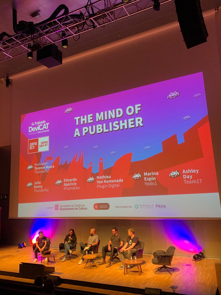 culturadigicat's tweet photo. La ment del Publisher: Publishers internacionals expliquen la seva visió del mercat i quines són els tractes i 'deals' que els interessen.

Participen publishers de @Thunderfulgames, @PrismatikaGames, @plugindigital, @Yodo1Games i @Team17 

#DevsandFriends https://t.co/FS6VYESZRV