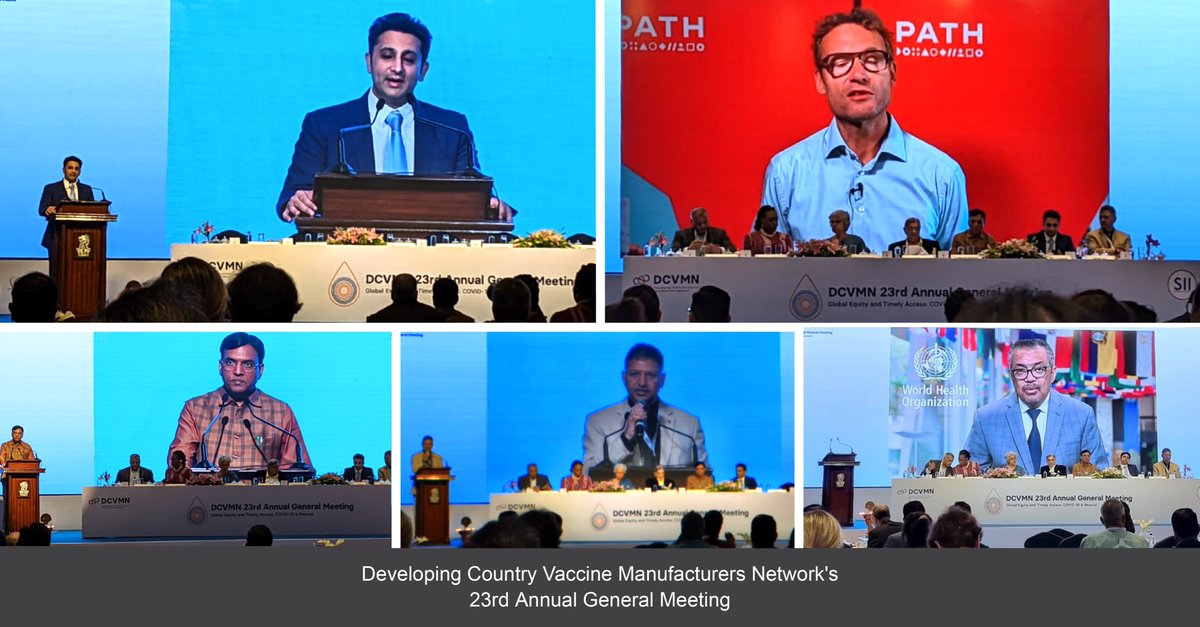 Great to be at the Developing Country Vaccine Manufacturers Network's 23rd AGM in Pune and hear interesting insights from brilliant global leaders Proud to see @PATHtweets partnership over the years being acknowledged 40+ vaccine manufacturers 14+ countries #DCVMN #HealthEquity
