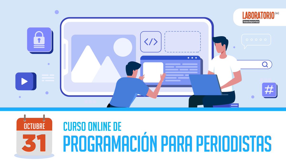 laboratoriotyd's tweet photo. Curso a distancia de Programación para Periodistas.

Adquirí los conocimientos básicos para armar tu propia página web en solo 8 clases.

+info en https://t.co/yG7to1tNRC

#cursosadistancia #programacion #desarrolloweb #teaydeportea #programción #programaciónweb https://t.co/NH3kmuwuTo
