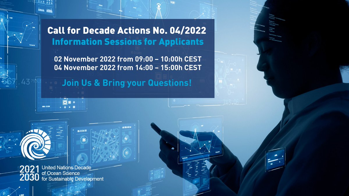 [CALL FOR DECADE ACTIONS] 💡 📢 The Call for Decade Actions No. 04/2022 is out ❗ ✋ Want to apply? Two online Q&A sessions will take place to provide interested parties with the opportunity to ask questions.😀 Register here 👉bit.ly/3eLyGpA #OceanDecade