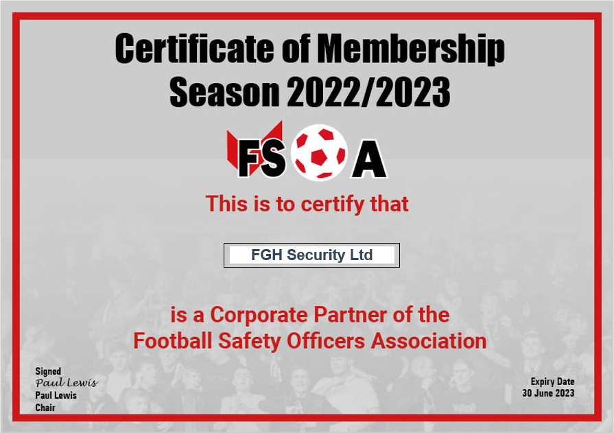fghsecurity's tweet photo. Great to renew our annual membership with @TheFSOA and join our fellow industry professionals in keeping our football stadia as safe as possible 👍

#KeepingPeopleSafe #FSOA https://t.co/n6ACwbXUXv