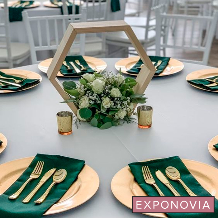 EXPONOVIA's tweet photo. El mobiliario ad hoc con la decoración de la mesa principal y de la recepción de tu gran día 💚✨👰‍♀️🤵‍♂️ https://t.co/hNAJFj2Sef