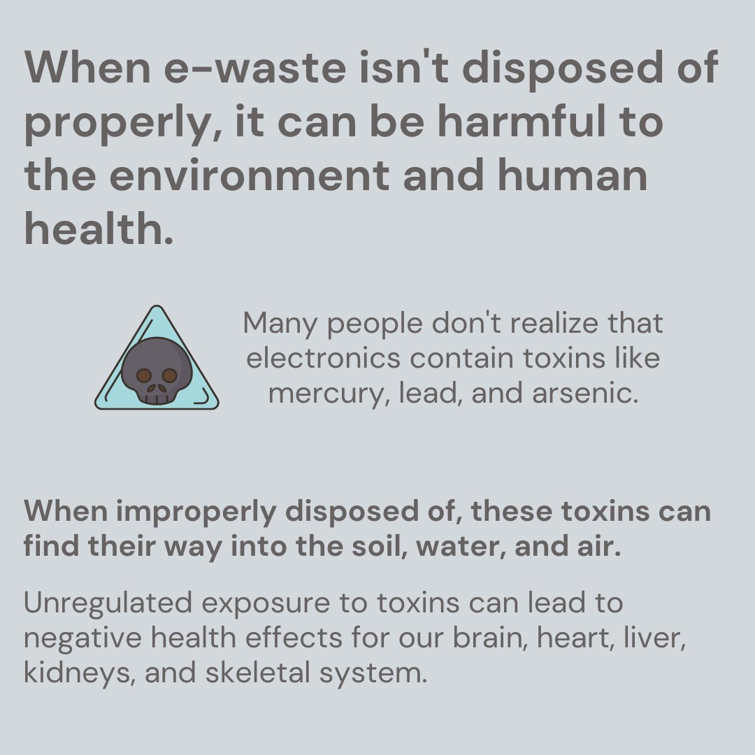 nsenvironetwork's tweet photo. Today's #WasteReductionWeek post is about #EWaste 📱🔌

Did you know that we produce over 50 million tonnes of electronic waste every year?

Read on to learn more about the impact of e-waste on human health and the environment 🌎 https://t.co/EUh9xJ4kXb