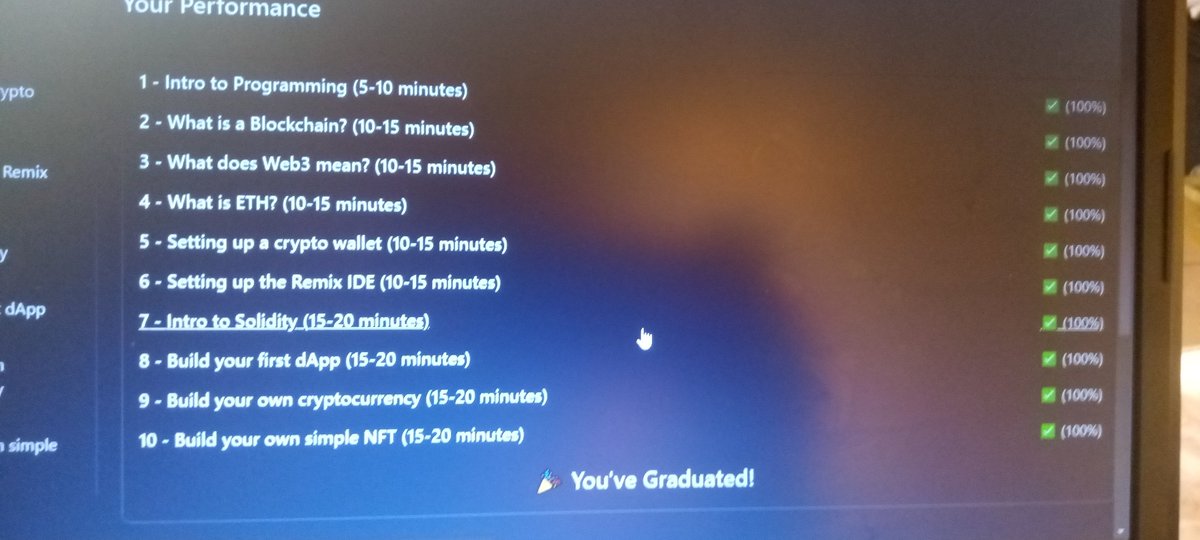 eke_eth's tweet photo. Hard work and sleepless night of coding of seemingly confusing topics... 😂
I've graduated freshman
Thank you @LearnWeb3DAO https://t.co/3se7UhuplG