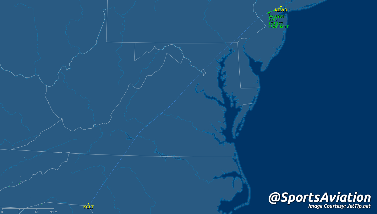 SportsAviation's tweet photo. 🏀 New Orleans #Pelicans (@PelicansNBA)
🆚 W @ Brooklyn Nets #NetsWorld #NOPvsBKN
⏭️ Charlotte Hornets #AllFly #NOPvsCHA
✈️ N666DN | DAL8934 | B752
🛫 EWR - 12:25 pm ET
🛬 CLT - 1:46 pm ET
📡 Tracking: https://t.co/UCJ7FQqKqv https://t.co/gwrxLbIcd8