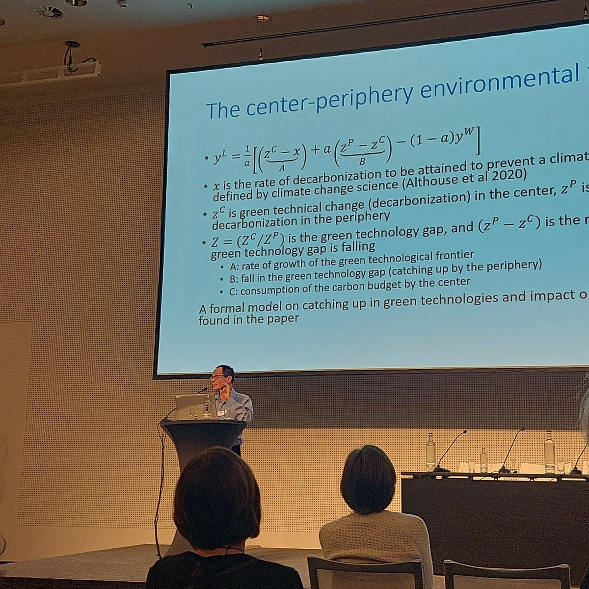 laura_figon's tweet photo. "It's not enough to develop green technology in the center but to close the tech gap with the periphery" #26FMM https://t.co/ZGlOiYjogh