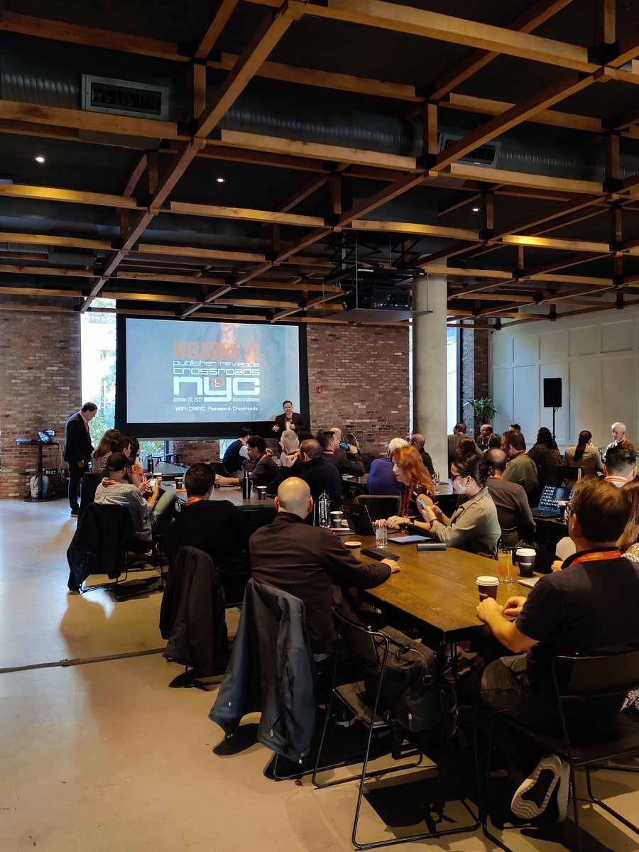 BeelerTech's tweet photo. #CrossroadsNYC is in full swing! We’ve had a number of deep-dive conversations on everything from Direct sold product development, programmatic direct, and asking the right revenue operations questions. https://t.co/ejdciqNc8l