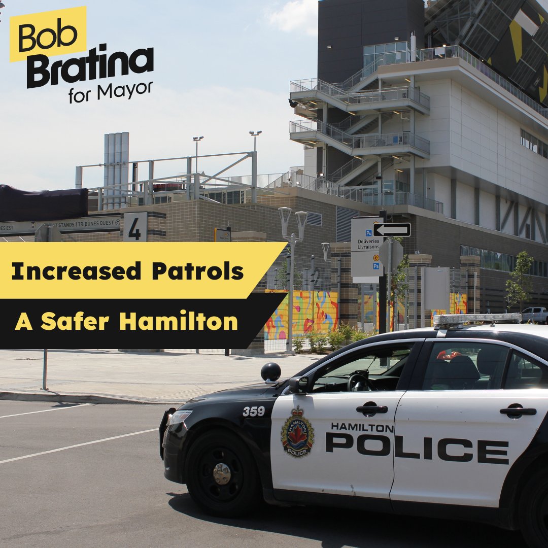 Hamiltonians feel unsafe because of an increase in dangerous drivers and violent crime and Hamilton is well below the national median number of officers per citizen.  We need to fix that.
More police means increased patrols, less dangerous driving, and safer communities.