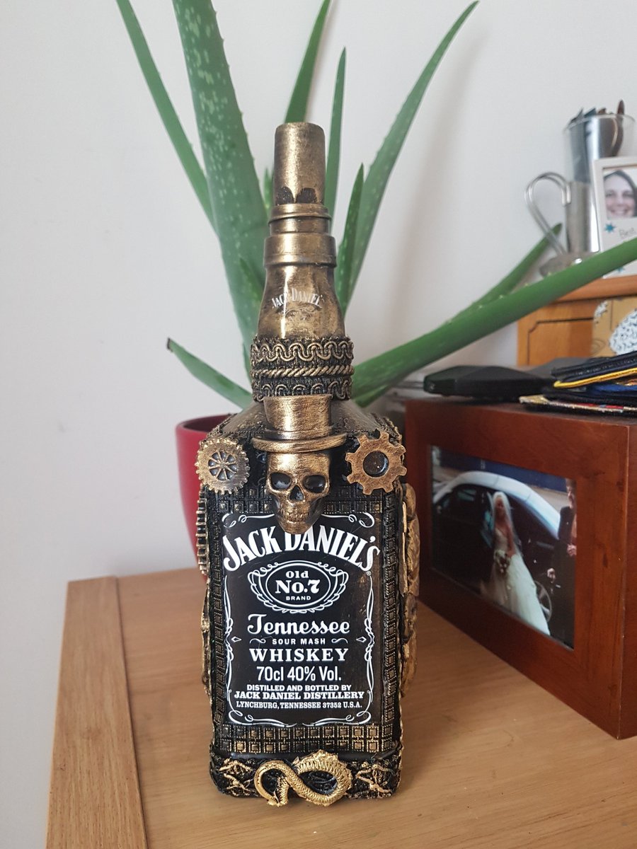 twfsteampunk's tweet photo. 70 cl J D bottles x 2 empty I'm afraid Designed by myself Totally Wild For Steampunk Available now from #Ebay #ebayfinds #ebayseller #thanet #homedecor #quirkyhome #mancave #Steampunk #glassbottle #whiskybottle #upcyclebottle #thanet #upcyclebottle #mixedmedia #retweet #share https://t.co/CEApv6oRrQ