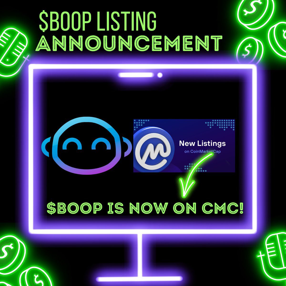 BeepBoopBotz's tweet photo. Beep Boop runs ONLY on $Boop which is NOW ON CMC: https://t.co/ae1tLrfqjG https://t.co/r9I8EYXldB