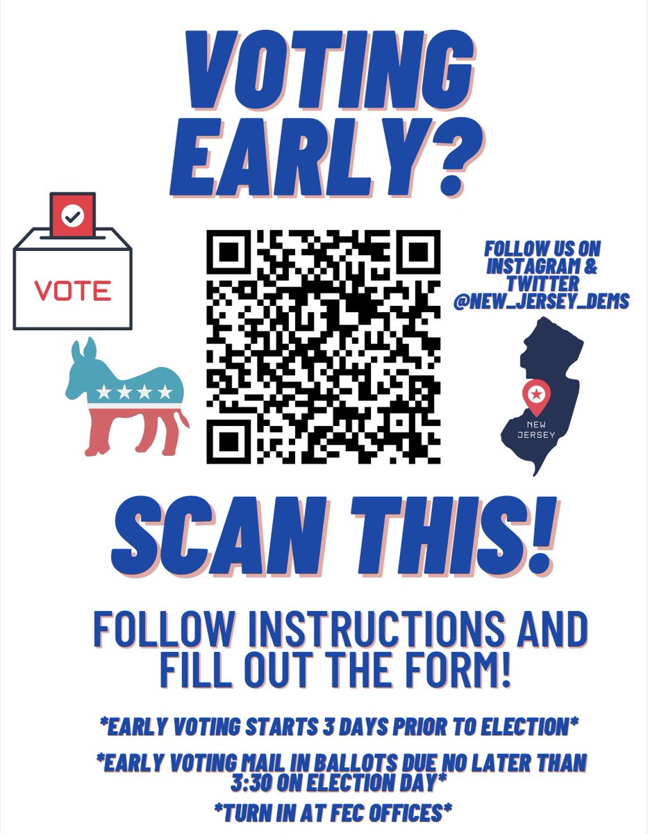 New Jersey Democrats interested in voting early, please read!