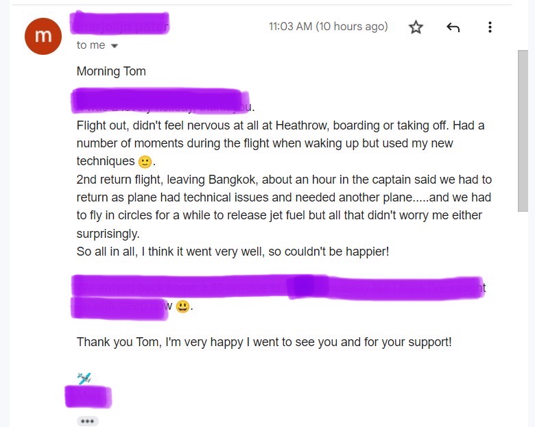 TomCarterHypno's tweet photo. Another Happy Client beating their fear of flying and going long haul. 
If you're someone who gets anxious over flying or know someone who does:
https://t.co/GcY5gv5Unc...
https://t.co/PtAEA4RTuD...
#hypnotherapy #hypnotherapyworks #fearofflying #aviophobia #aerophobia https://t.co/gPhXJmsr2d