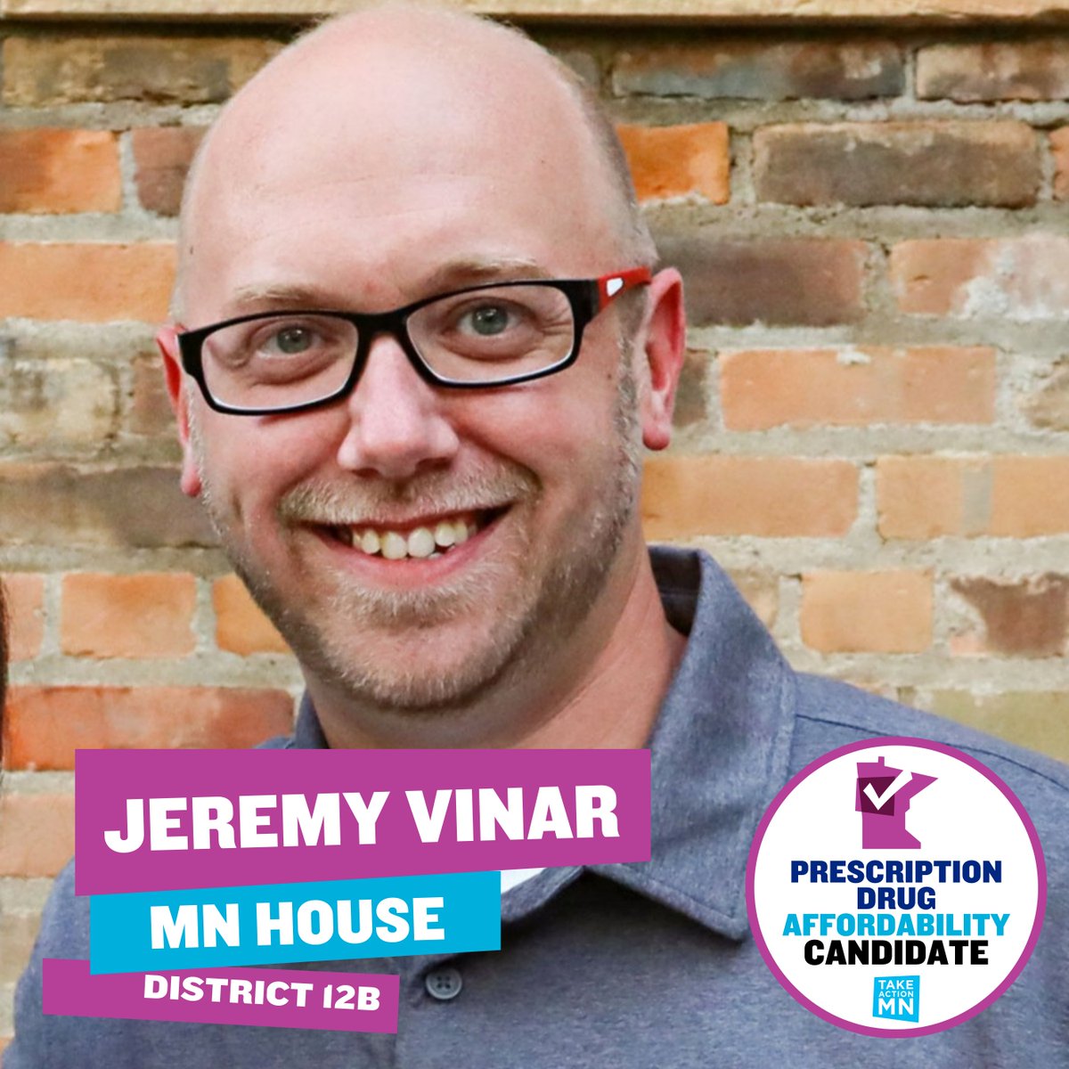 Thank you Jeremy Vinar (<a href="/JVfor12b/">Jeremy Vinar for MN House</a>), candidate for State House in District 12B, for standing with 87% of Minnesotans supporting a Prescription Drug Affordability Board!