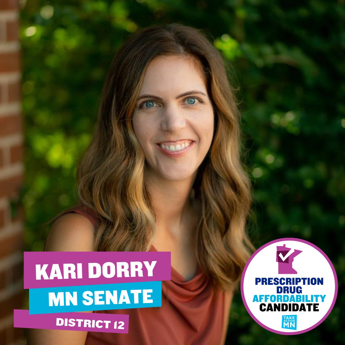 Thank you Kari Dorry, candidate for State Senate in District 12, for standing with 87% of Minnesotans supporting a Prescription Drug Affordability Board!