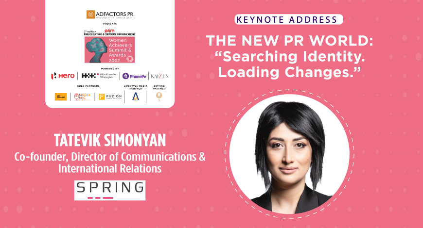 Introducing our esteemed Keynote speaker #TatevikSimonyan for the @e4mtweets PR and Corp Comm Women Achievers Summit 2022 Register now to attend - bit.ly/3EWAwP3 @anuragbatrayo @nawalahuja @karanbhatias #e4mwomenachieverssummit #e4mevents #media #PRandCorpComm